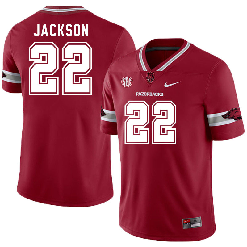 Men #22 Ja'Quinden Jackson Arkansas Razorbacks College Football Jerseys Stitched-Alternate Cardinal